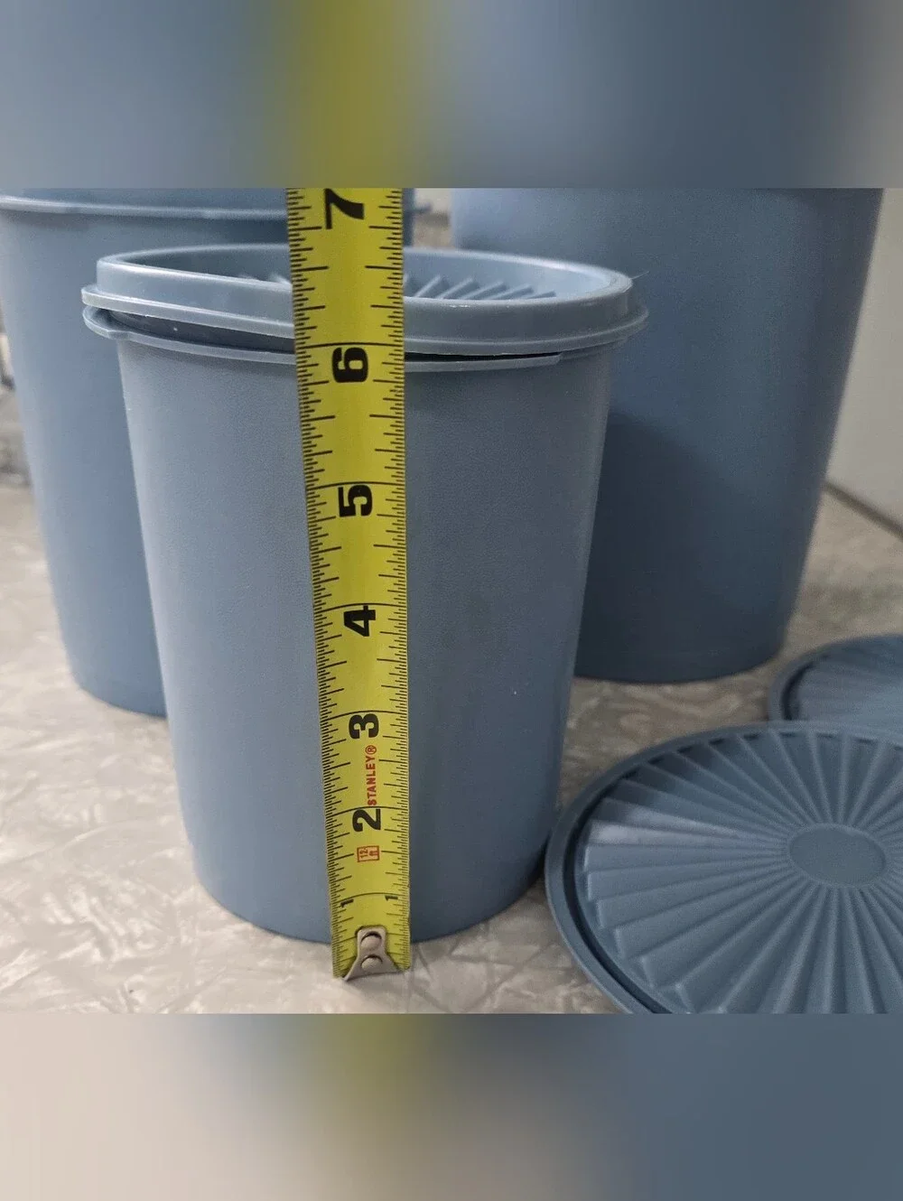 Tupperware Servalier Country Blue Nesting Canisters. Set includes 3 canisters.